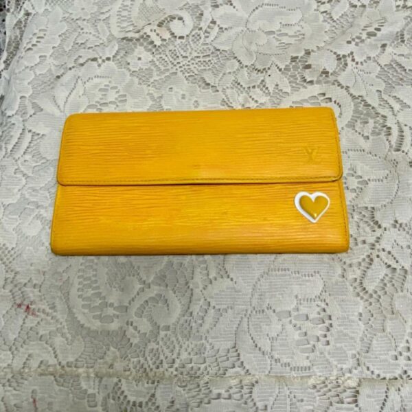 Authentic Louis Vuitton, Yellow Epi Leather Long Wallet 7.5in x 4in CA0976