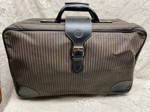 Vintage, Rare, Fendi, Pequin Stripe Large Luggage 23in x 14in x 7in