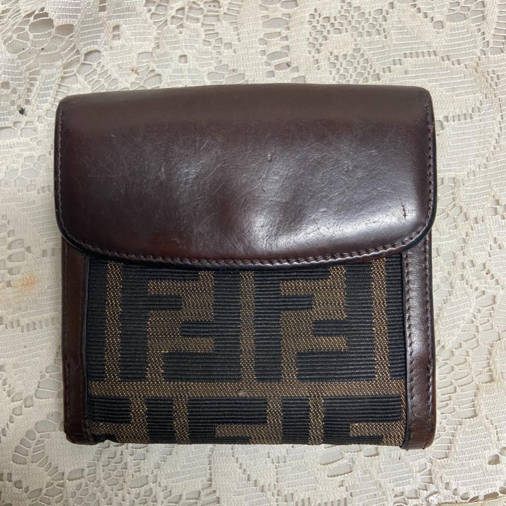 Authentic Fendi Zucca Pattern Trifold Compact Wallet ( 4.5inx4.5in)