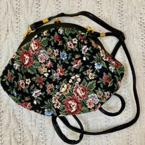 Vintage, Handibag, Floral Tapestry 2-way Clutch-Crossbody 9in x 7in x 2iin