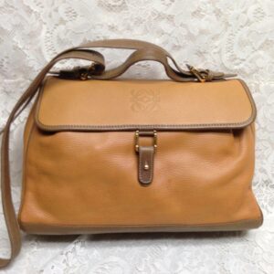 Authentic Loewe, Spain Tan Genuine Leather 2-way Handbag- Shoulder Bag 14x9x4