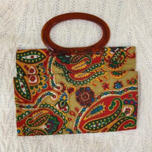 Vintage, Stunning Psychedelic Folding Handbag Tote 15.5in x 12.5in