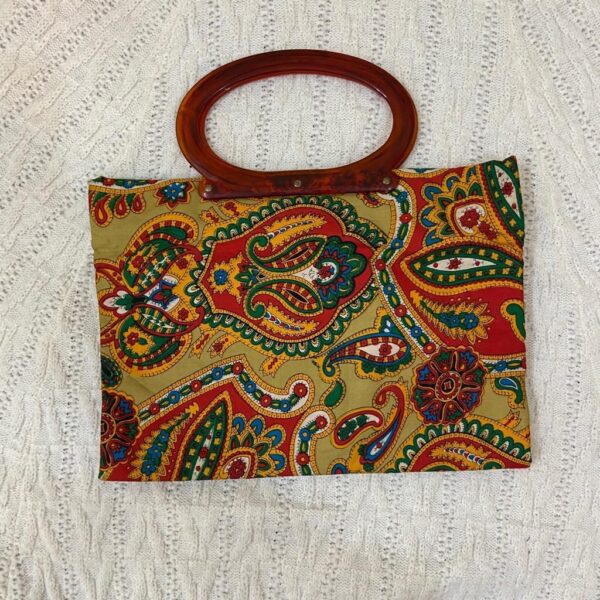 Vintage, Stunning Psychedelic Folding Handbag Tote 15.5in x 12.5in