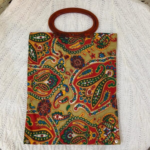 Vintage, Stunning Psychedelic Folding Handbag Tote 15.5in x 12.5in