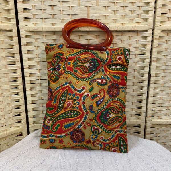 Vintage, Stunning Psychedelic Folding Handbag Tote 15.5in x 12.5in