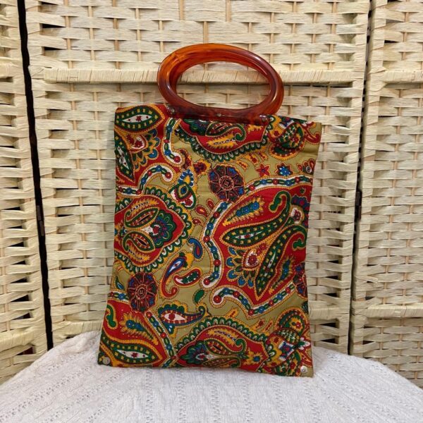 Vintage, Stunning Psychedelic Folding Handbag Tote 15.5in x 12.5in