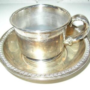 Antique, 19th C, Quadruple Plate, Warren Silver Plate Co., Cup and Saucer