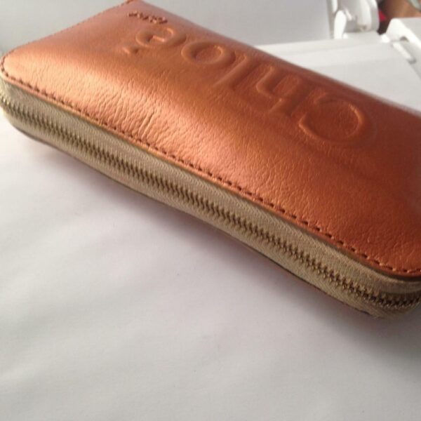 Authentic Chloe, Metallic Copper Zippy Long Wallet 7in x 4in