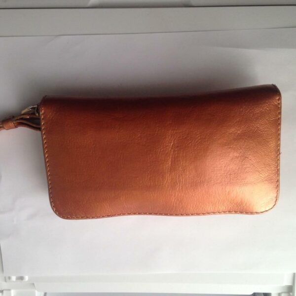 Authentic Chloe, Metallic Copper Zippy Long Wallet 7in x 4in