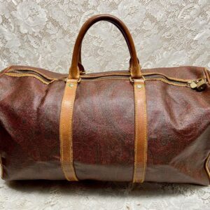 Vintage, Rare, Etro, Italy Burgundy Paisley Speedy 50 Luggage 20in x 10in x 10in