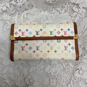 Auhtentic Louis Vuitton Multi Color Long Wallet 7.5in x 4.5in