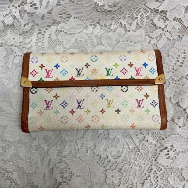 Auhtentic Louis Vuitton Multi Color Long Wallet 7.5in x 4.5in