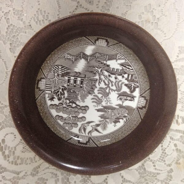 Vintage, Bisto England, 3-pc Brown - Blue Willow Dessert Bowl Set