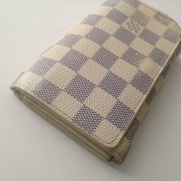 Authentic Louis Vuitton Damier Azur Compact Bifold Wallet 5in x 4in (CA2008)