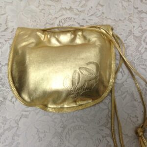 Authentic Loewe, Spain Gold Genuine Leather Hand-Shoulder Bag 10in x 8in x 4in