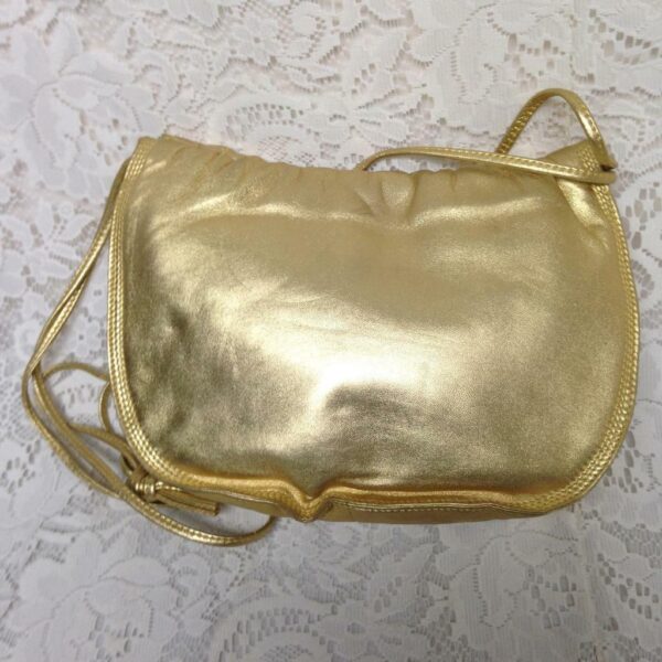 Authentic Loewe, Spain Gold Genuine Leather Hand-Shoulder Bag 10in x 8in x 4in