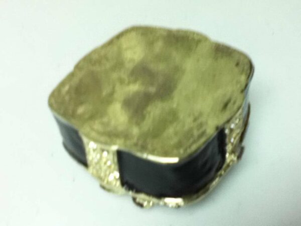 Beautiful, Black and Gold Enamel on Metal, Trinket, Gift or Engagement Ring Box