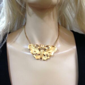 Beautiful, Custom Made Butterfly Gold Plated 16in Choker Necklace