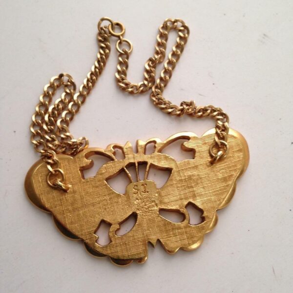 Beautiful, Custom Made Butterfly Gold Plated 16in Choker Necklace