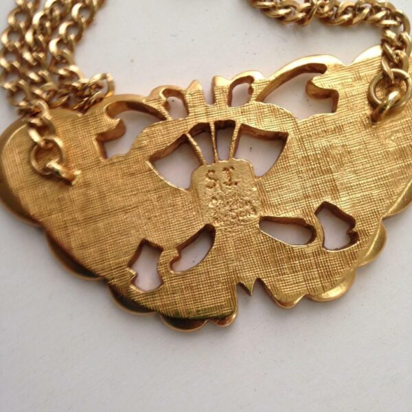 Beautiful, Custom Made Butterfly Gold Plated 16in Choker Necklace