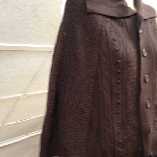 Vintage Dialogue Brown Swing, Sweater, Shawl Cape (OS)