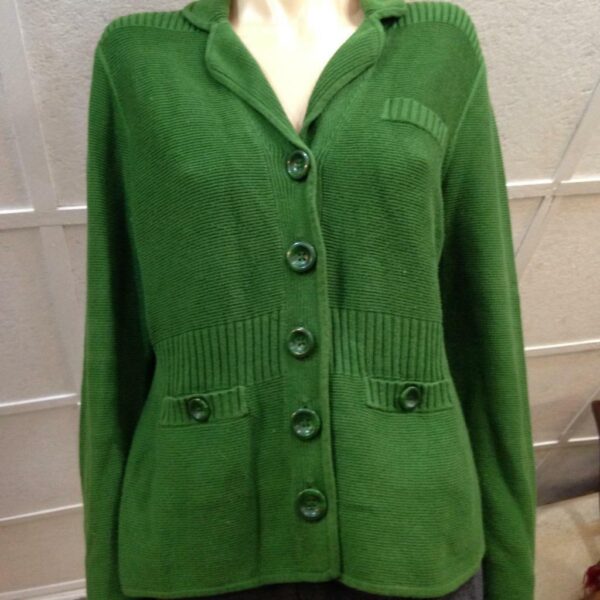 Jones of New York Collection Green Sweater Cardigan (L)