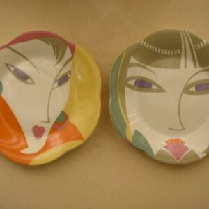 Larry Lasco, Pair of Art Deco Style Portrait Collectible Art Plate-2