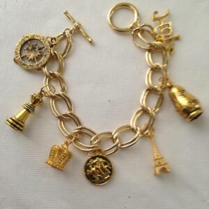 Gold Tone, 7pc Charm Bracelet or Handbag Charm