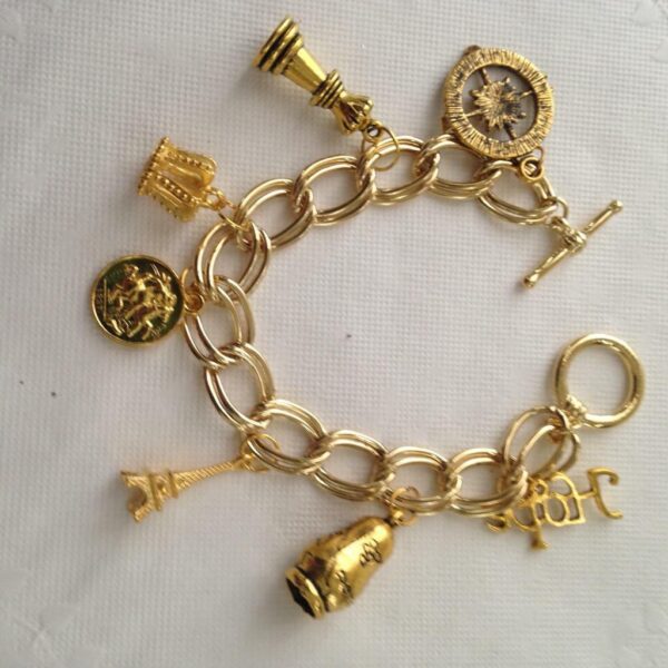 Gold Tone, 7pc Charm Bracelet or Handbag Charm