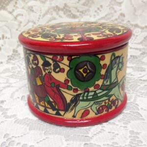 Stunning, Signed Hand painted Russian Jewelry or Trinket Box 2.5in T x 3.5in D