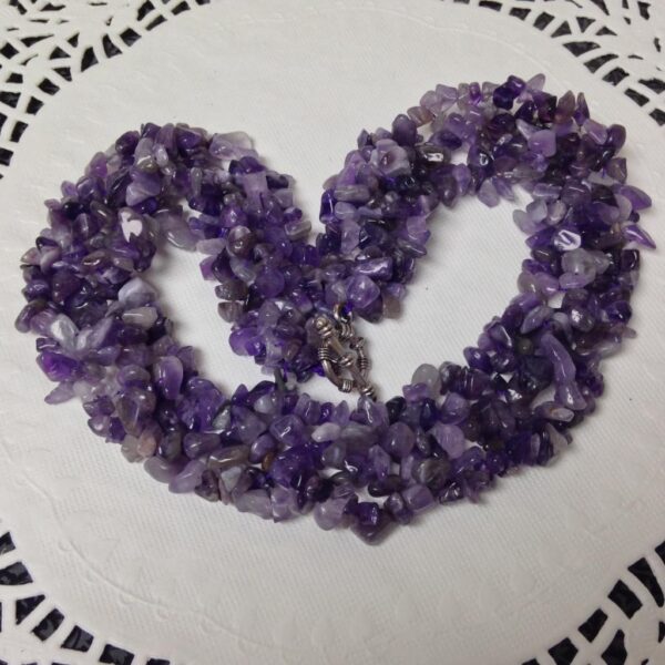 Elegant, Amethyst Chips 18in Beaded Necklace (B)
