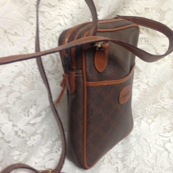 Bally Brown Coated Canvas-Leather Trim Crossbody 8in x 6in x 2in