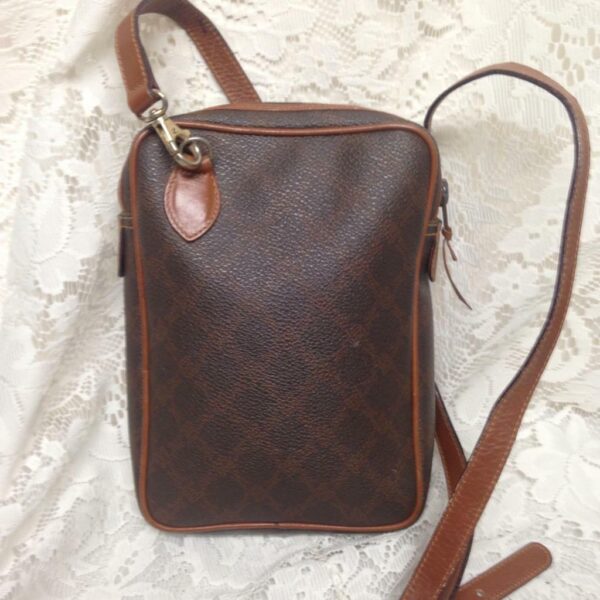 Bally Brown Coated Canvas-Leather Trim Crossbody 8in x 6in x 2in