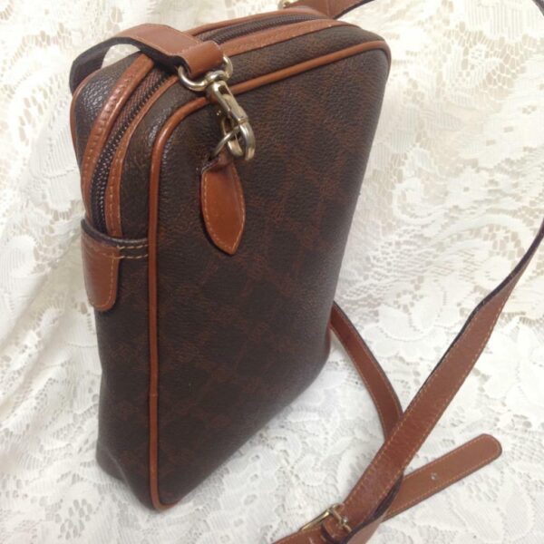 Bally Brown Coated Canvas-Leather Trim Crossbody 8in x 6in x 2in