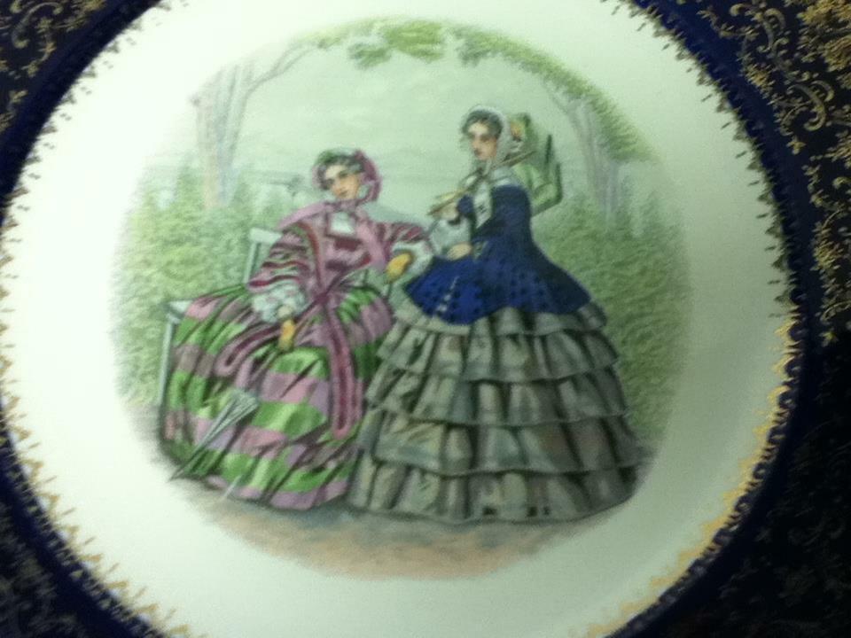 Vintage, Impertial, Salem China Co., 11in Victorian Ladies Portrait Plate