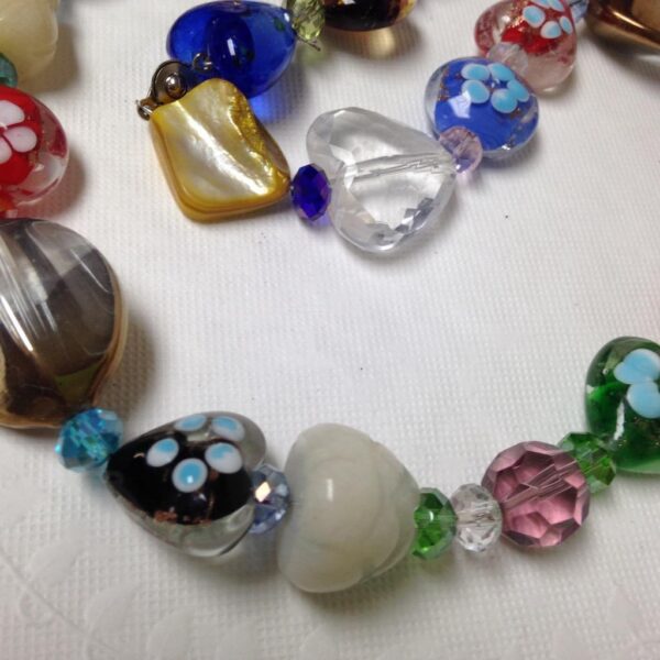 Stunning, Chunky Multi Color Murano Glass Beads, 20in Beaded Necklace