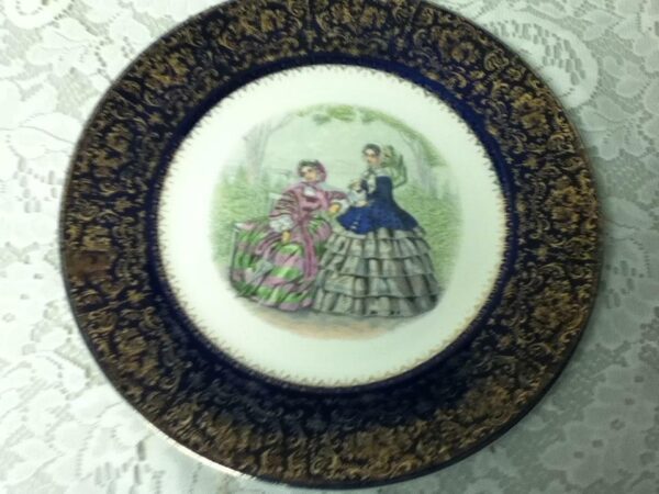 Vintage, Impertial, Salem China Co., 11in Victorian Ladies Portrait Plate