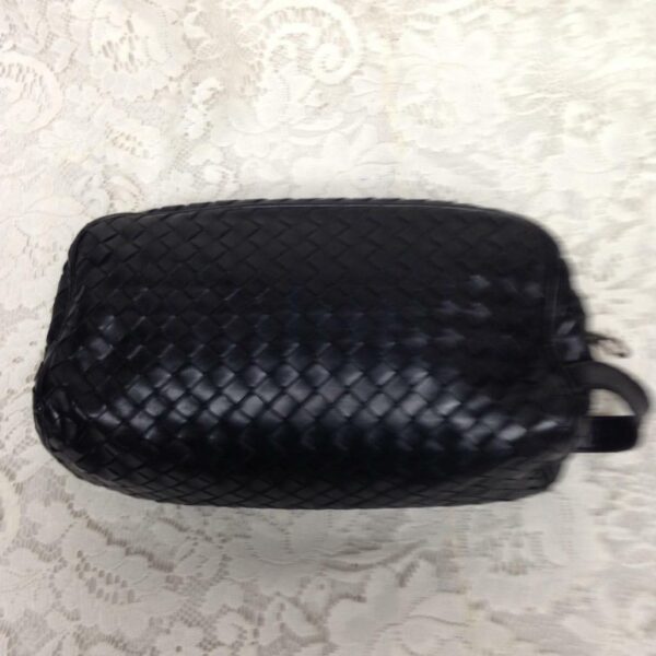 Vintage, Bottega Veneta, Black Leather Pouch 10in x 4.5in x 3in