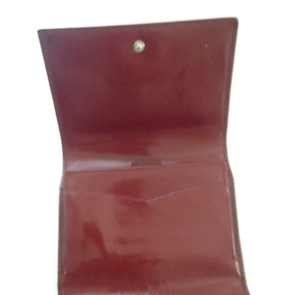 Authentic, Gucci Burgundy Enamel Tri-fold Wallet 5.5in x 4in