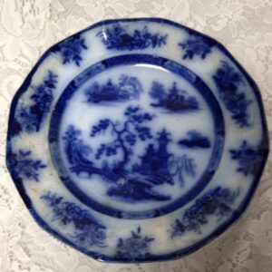 Antique,Rare,Wegdwood Chapoo,Variant Flow Blue Willow,10.5in Wall Display Plate