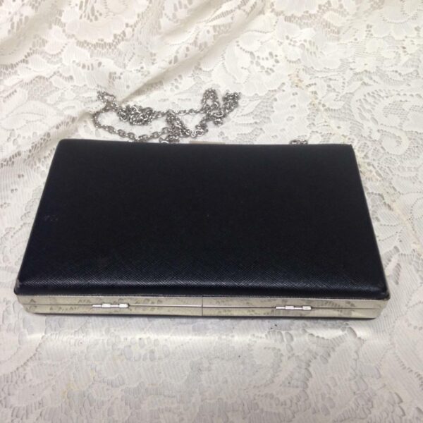 Black Boxy Evening Clutch-Crossbody Purse- 8in x 5in x 1.5in