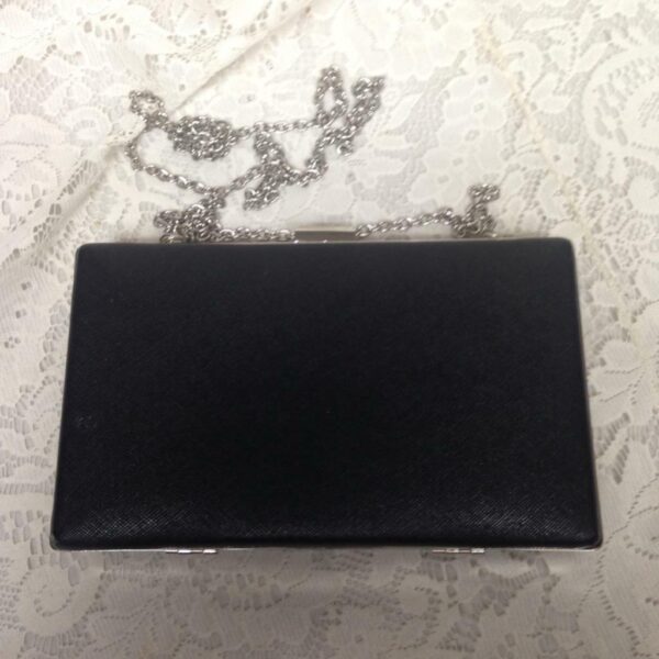 Black Boxy Evening Clutch-Crossbody Purse- 8in x 5in x 1.5in