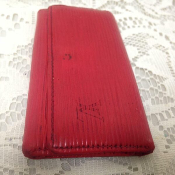 Authentic, Louis Vuitton, Red Epi Leather 4-Hooks Key Case 4.25in x 2.25in