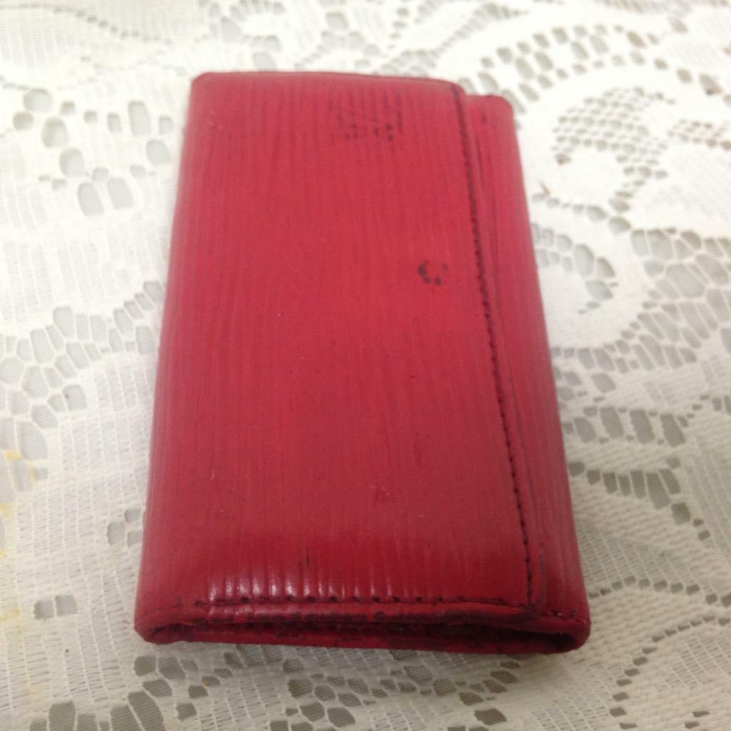 Authentic, Louis Vuitton, Red Epi Leather 4-Hooks Key Case 4.25in x 2.25in