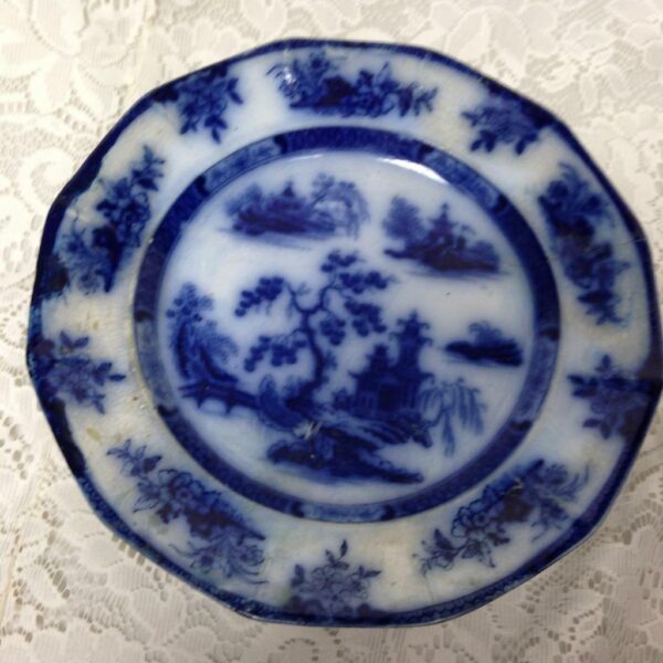 Antique,Rare,Wegdwood Chapoo,Variant Flow Blue Willow,10.5in Wall Display Plate