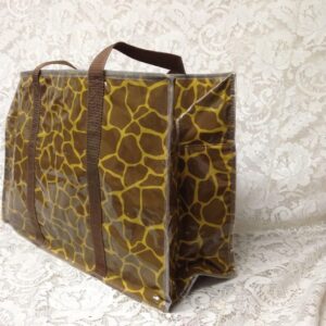 Ore, Large, Brown , Animal Print, Nylon Purse Handbag 17in x 12in x 7in