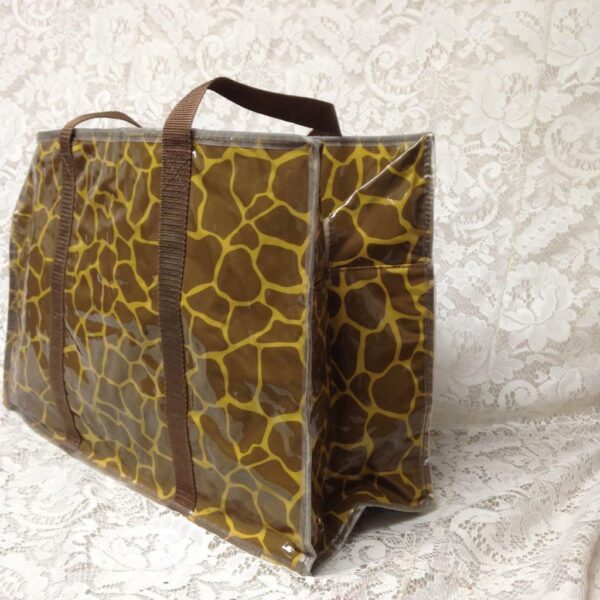 Ore, Large, Brown , Animal Print, Nylon Purse Handbag 17in x 12in x 7in