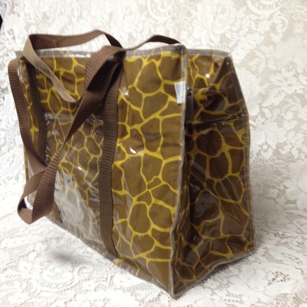 Ore, Large, Brown , Animal Print, Nylon Purse Handbag 17in x 12in x 7in