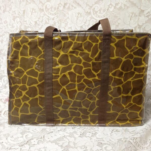 Ore, Large, Brown , Animal Print, Nylon Purse Handbag 17in x 12in x 7in