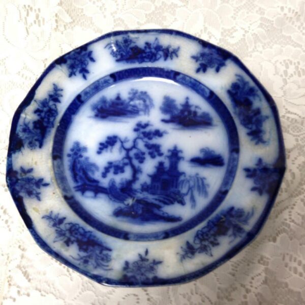 Antique,Rare,Wegdwood Chapoo,Variant Flow Blue Willow,10.5in Wall Display Plate